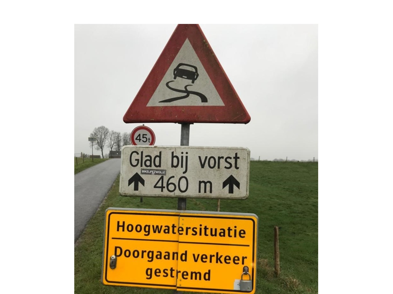 Fiets- en wandelpad Vechterweerd opnieuw dicht