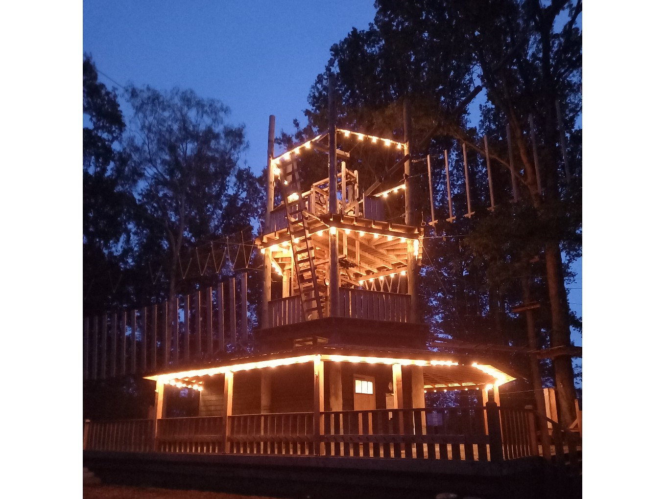 Klimmen in het donker in klimbos Lemelerveld