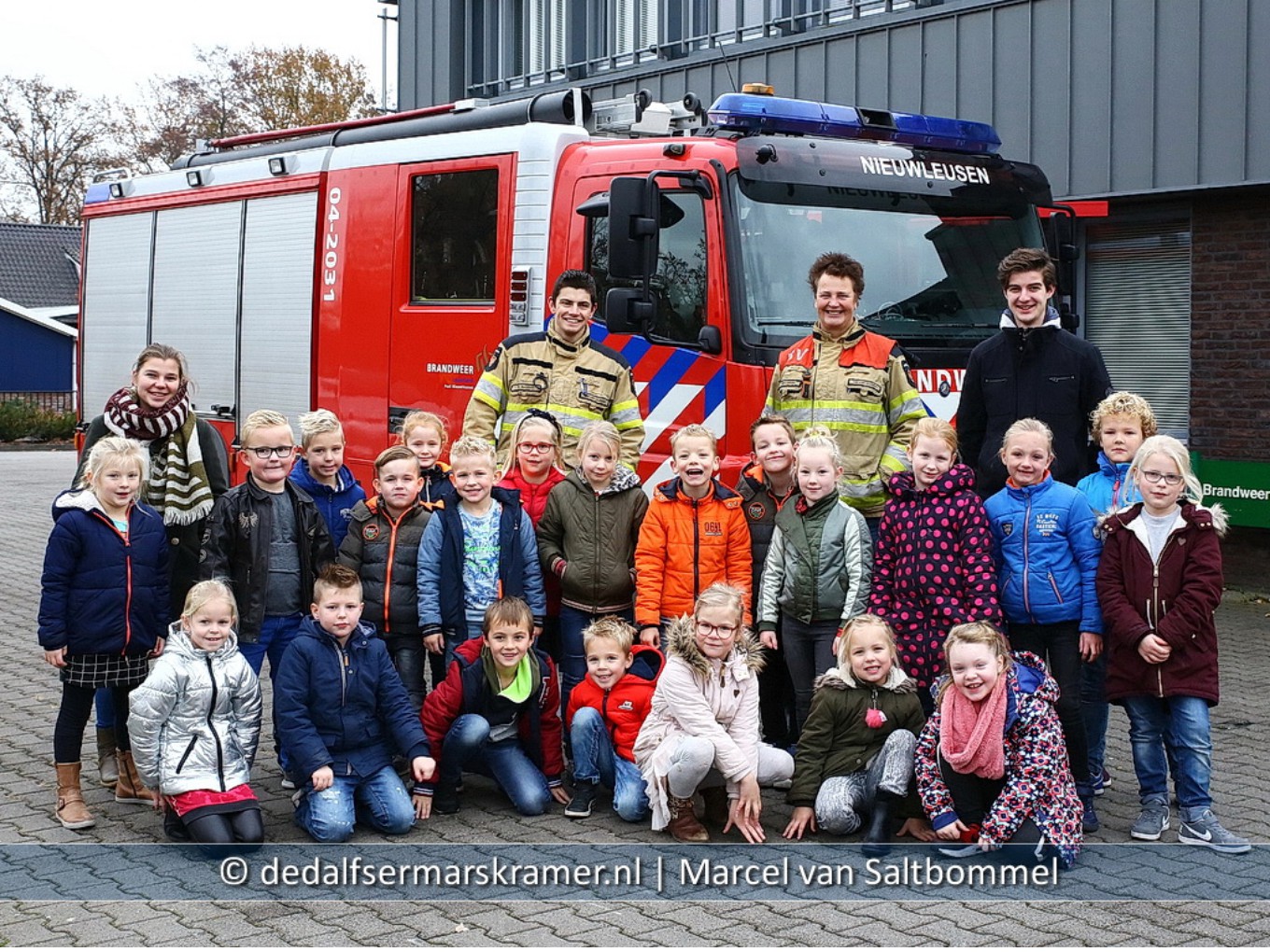 Groep 3 De Zaaier op bezoek bij de brandweer