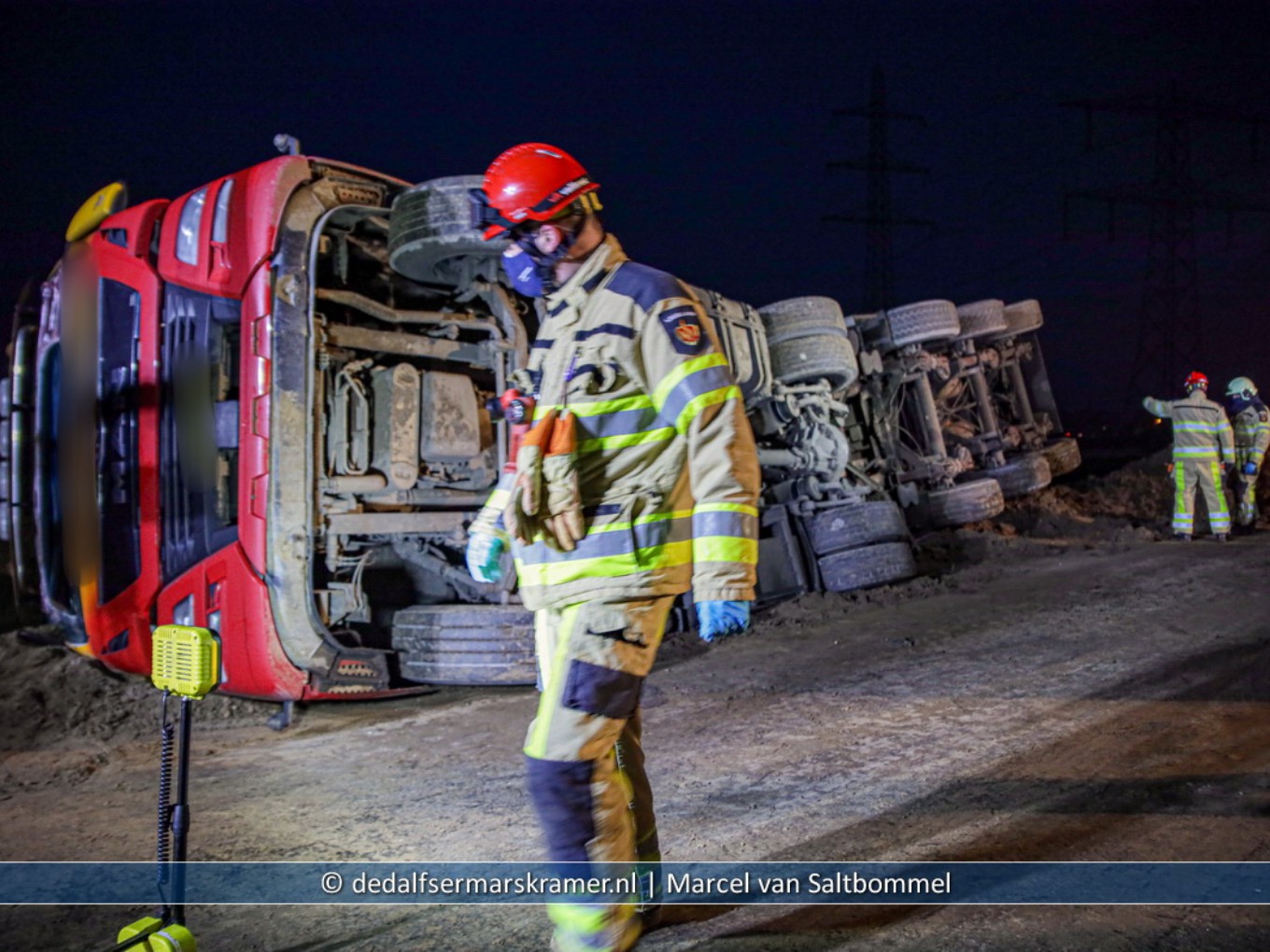 Vrachtwagen gekanteld, nieuwe tracé N340 Hessenweg