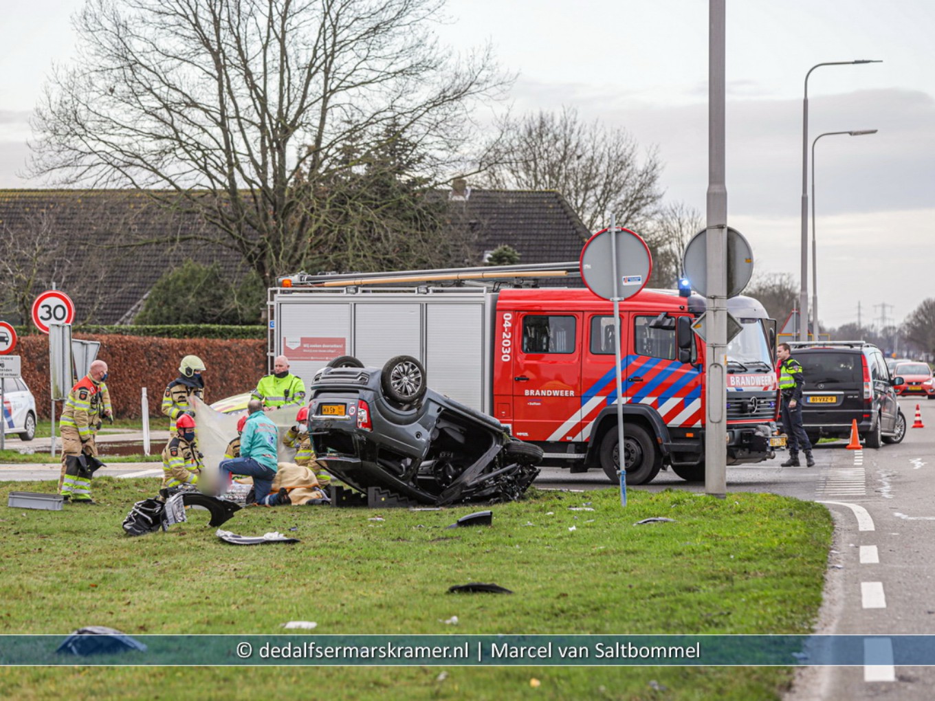 Ongeval op de N340: vrachtwagen-45km voertuig