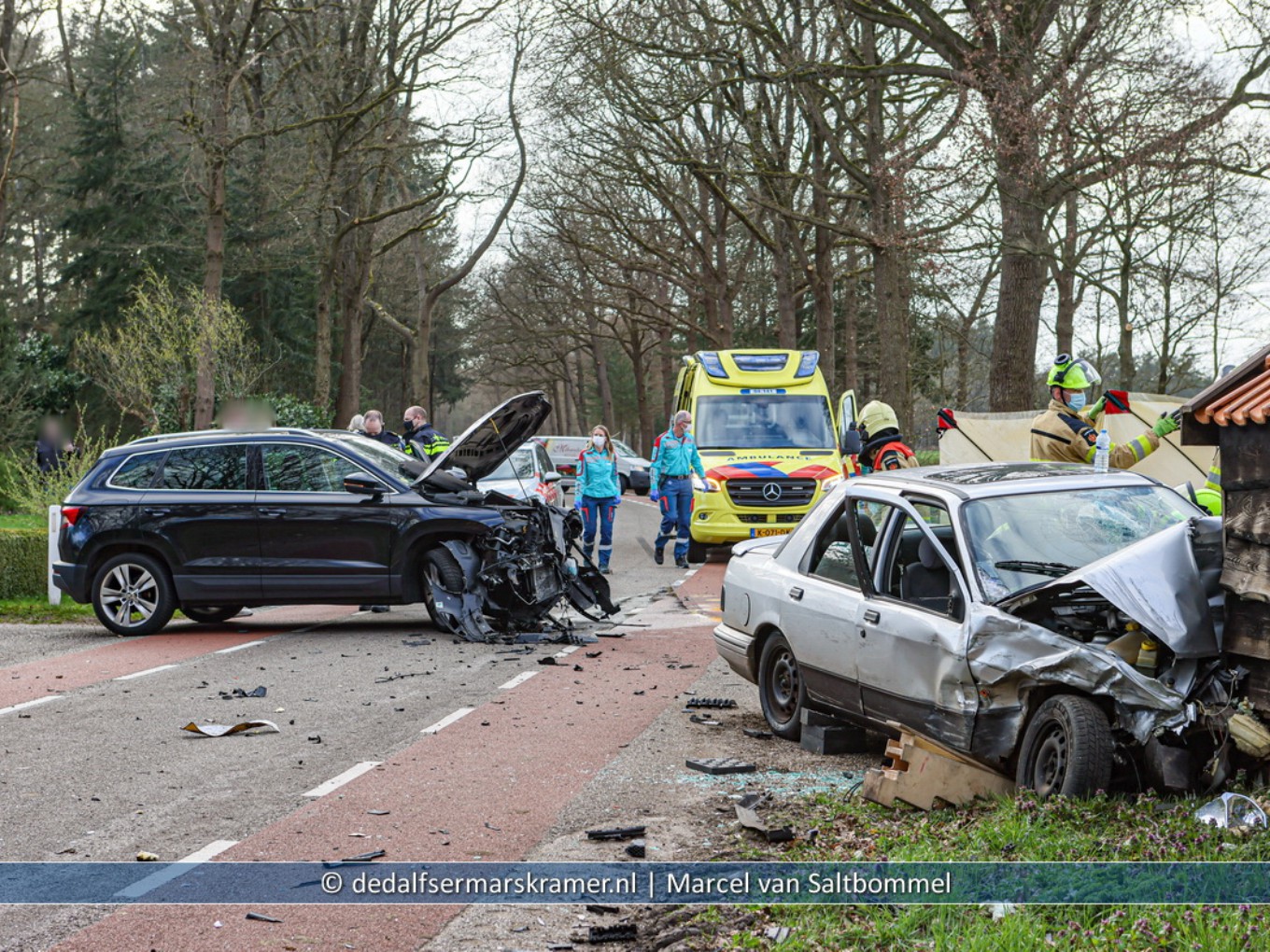 Ongeval met twee auto's op de Schaapskooiweg