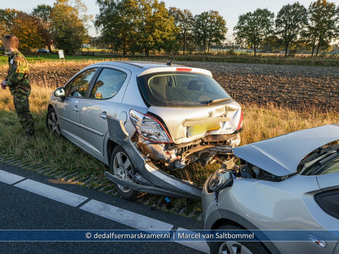 Forse schade na kop-staart aanrijding N377