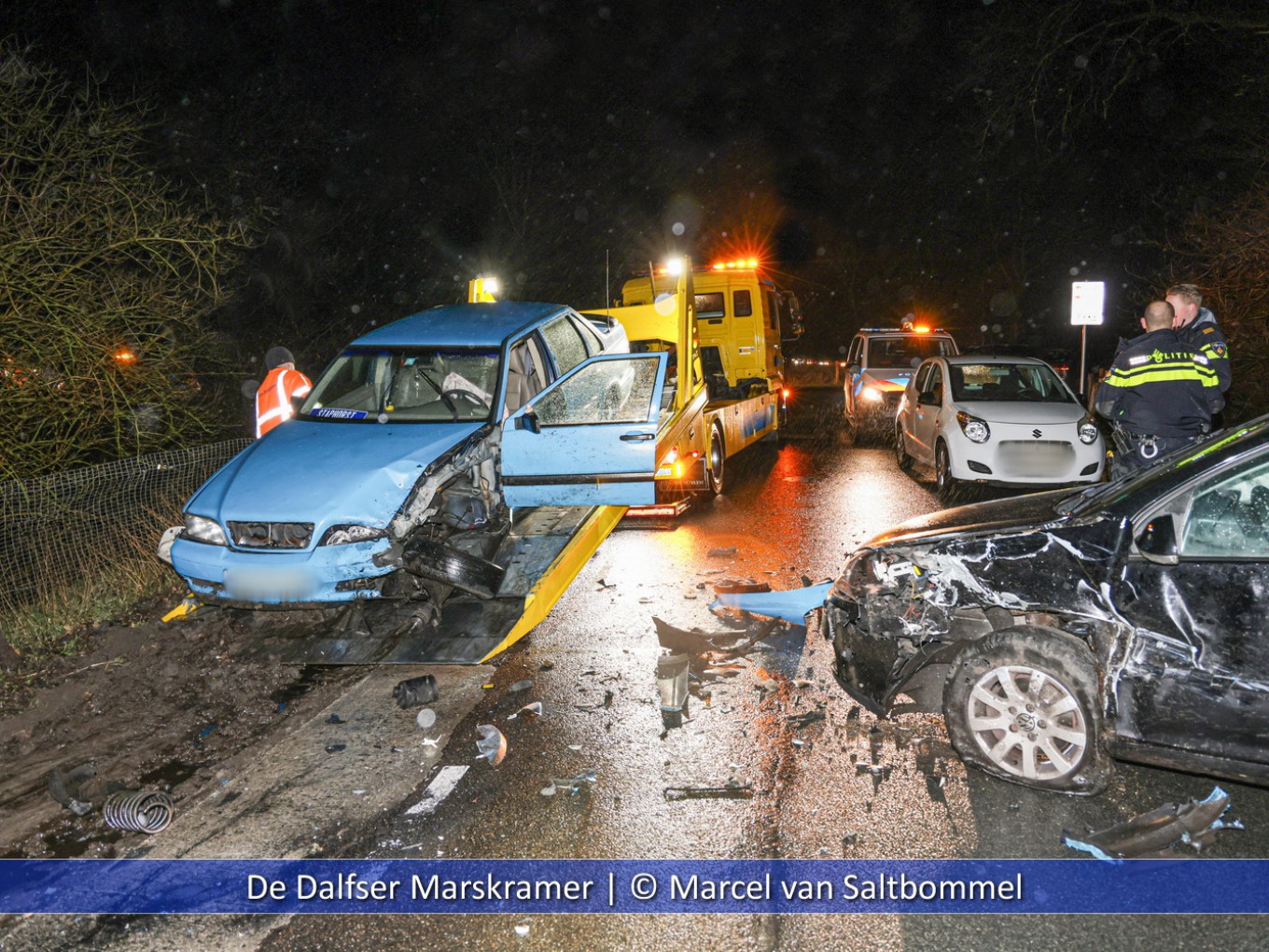 Ongeval met twee auto's op de Dekkerseweg