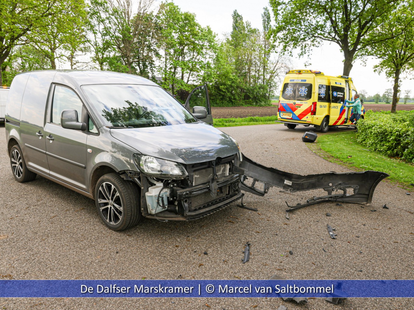 Aanrijding bestelauto met motor in Oudleusen