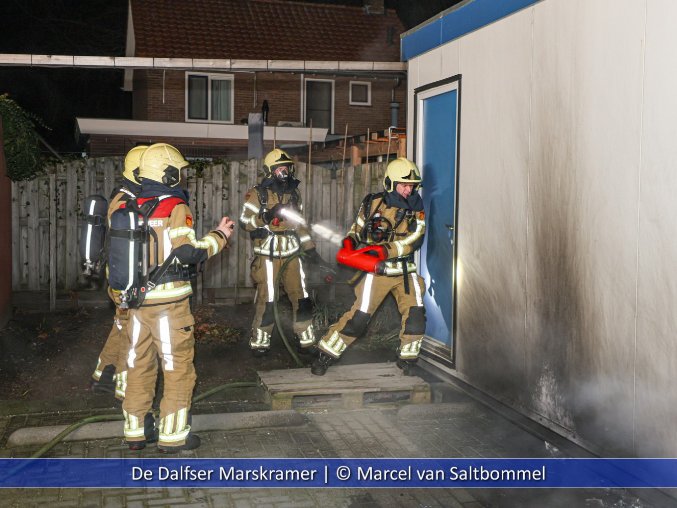 Bouwkeet beschadigd door brandstichting