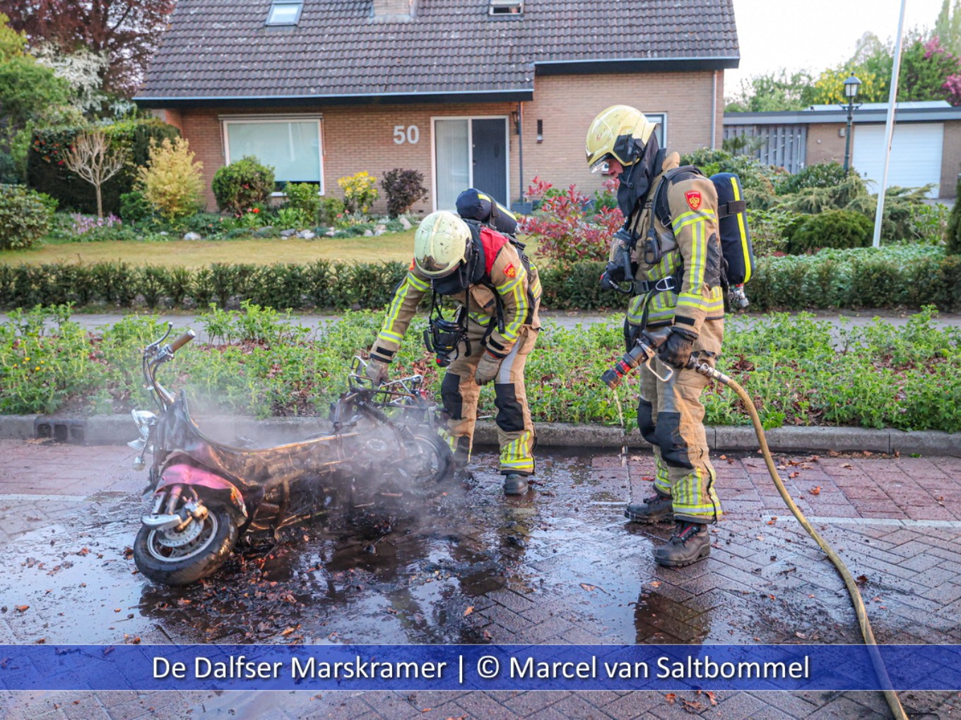 Scooter in brand Zandspeur Nieuwleusen