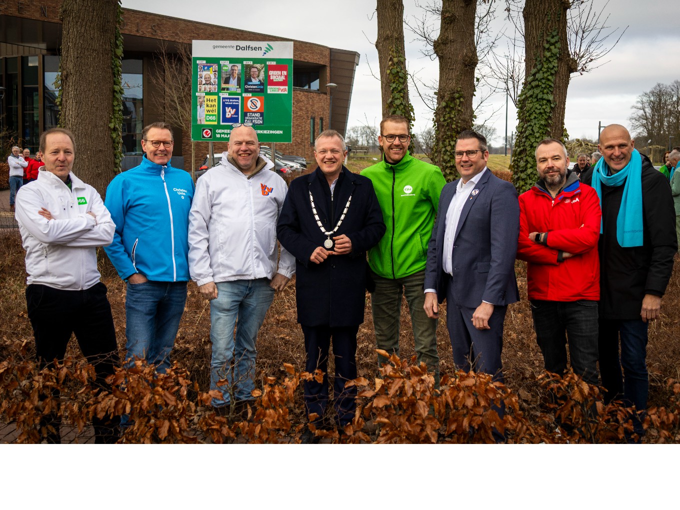 lijstrekkers partijen gemeente Dalfsen. Bron foto: gemeente Dalfsen.